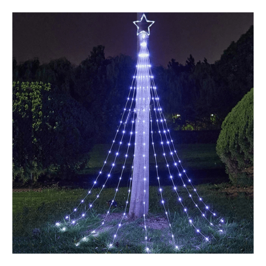 Luces Cascada Árbol de Navidad Estrella Girnalda Luz Navidad 2Metros