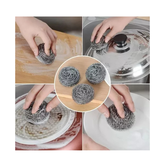 Virutillas Esponjas de Acero Inoxidable para Limpieza de Ollas Sartenes cocina 12Unidades