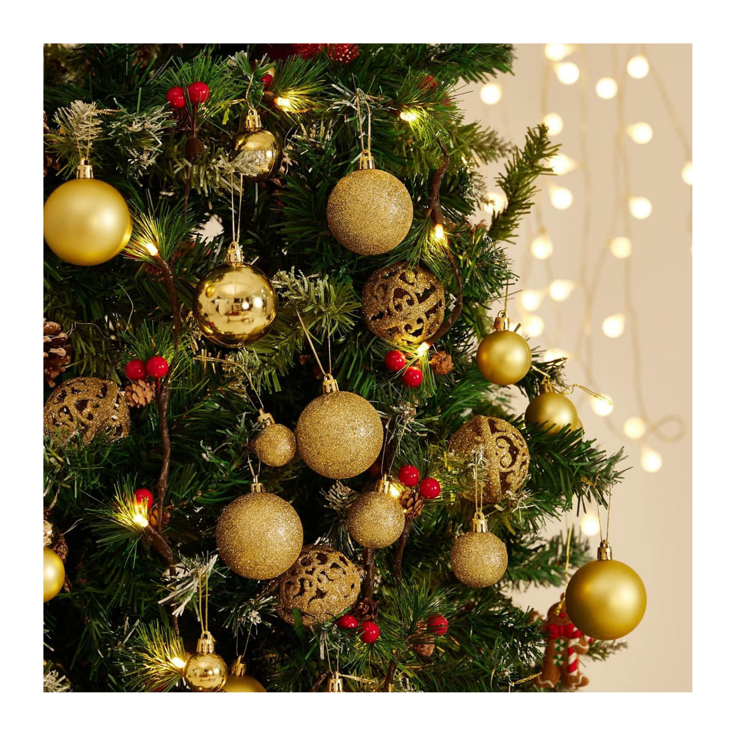 Set 12 Esferas Árbol de Navidad Bambalinas Decoracion Navideña 3cm