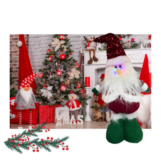 Muñecos de Navidad Monos Patas Largas Con Luz 50cm