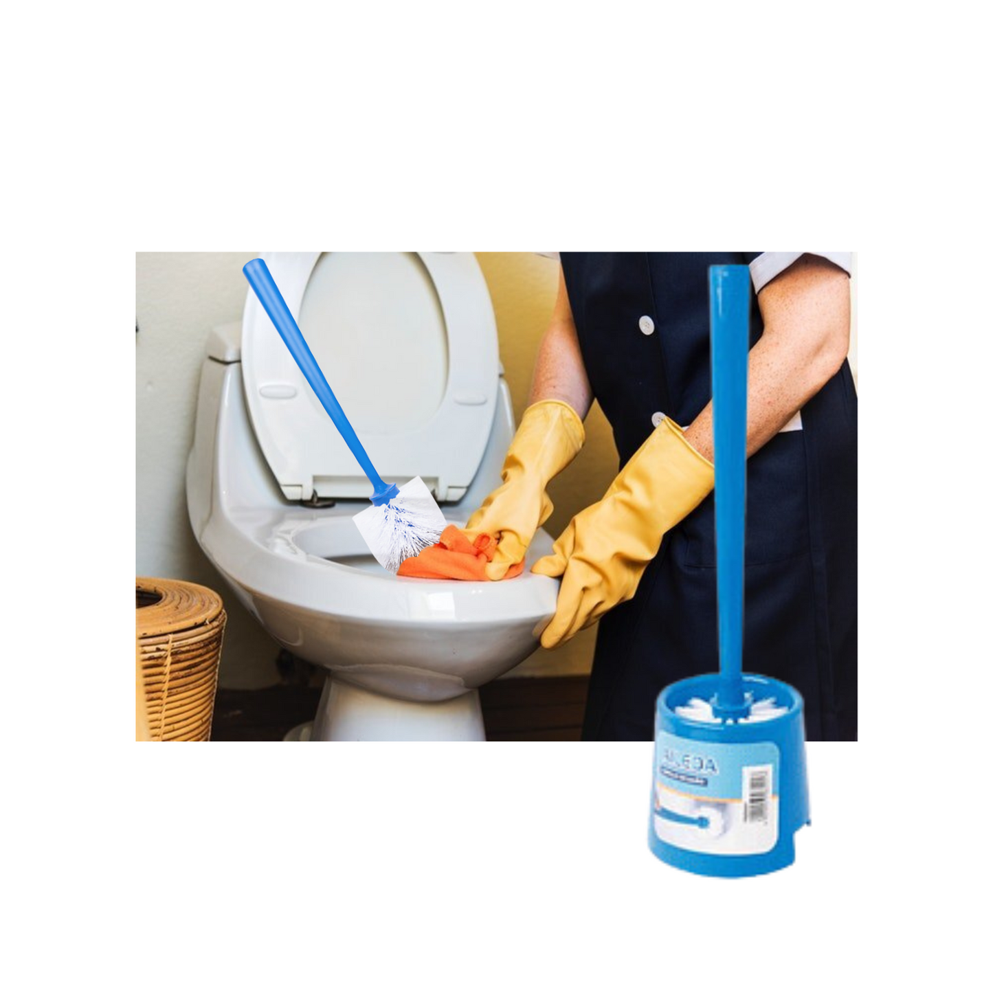 Cepillo Escobilla Plástico para Inodoro Con Base Proectora