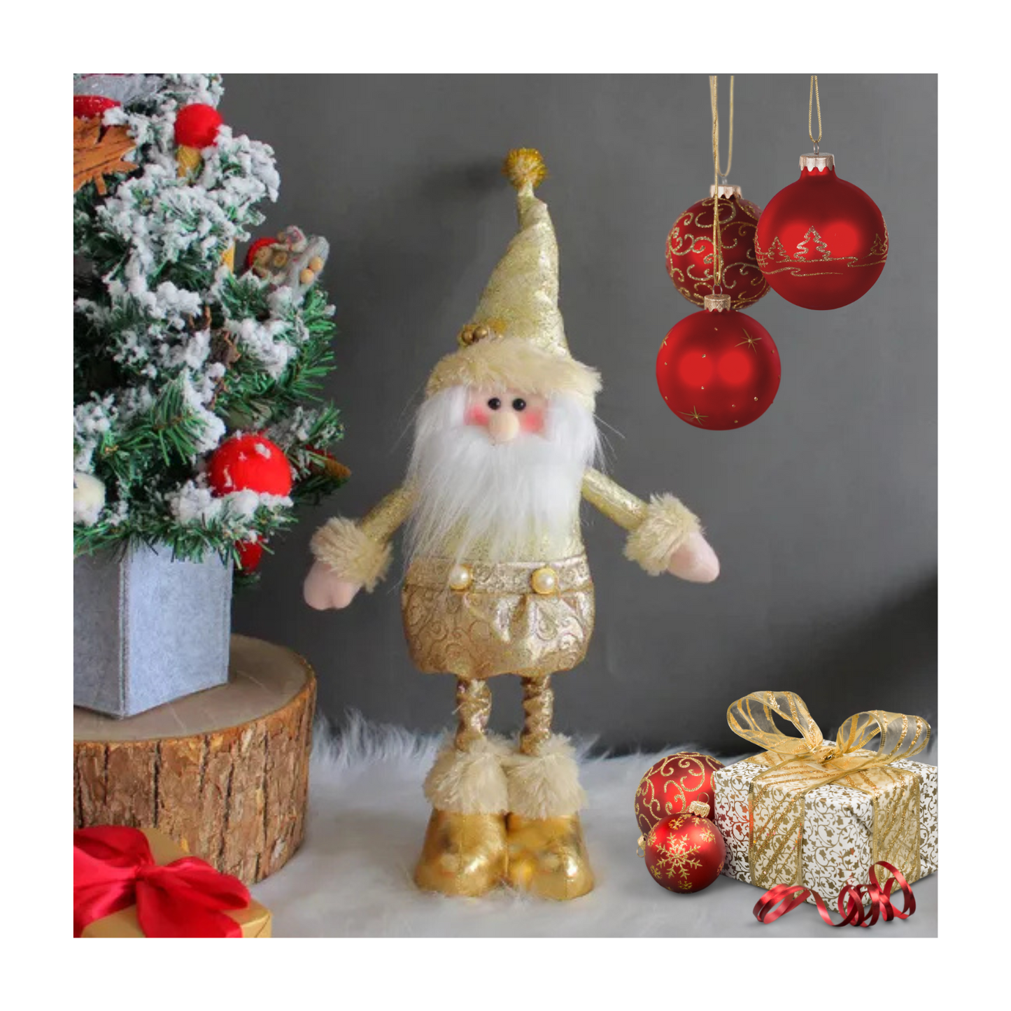 Muñecos Patas Largas Plegables Adornos Navideños 50cm