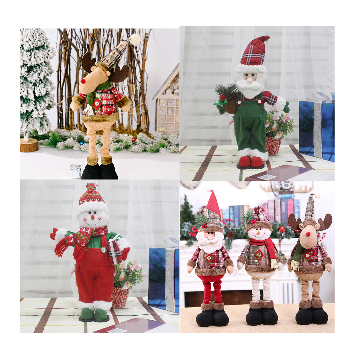 Muñecos de Navidad Monos Patas Largas Con Luz 50cm