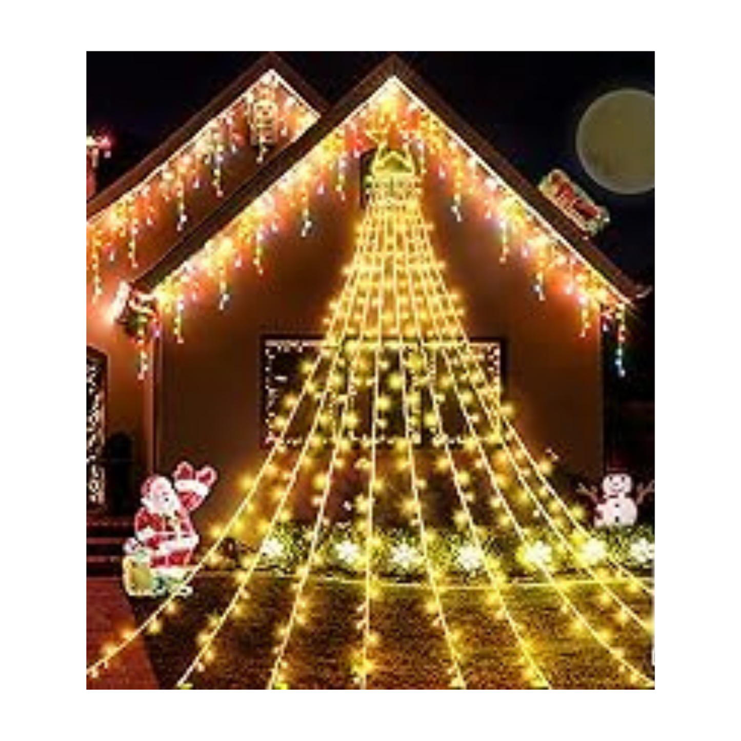 Luces Cascada Árbol de Navidad Estrella Girnalda Luz Navidad 2Metros
