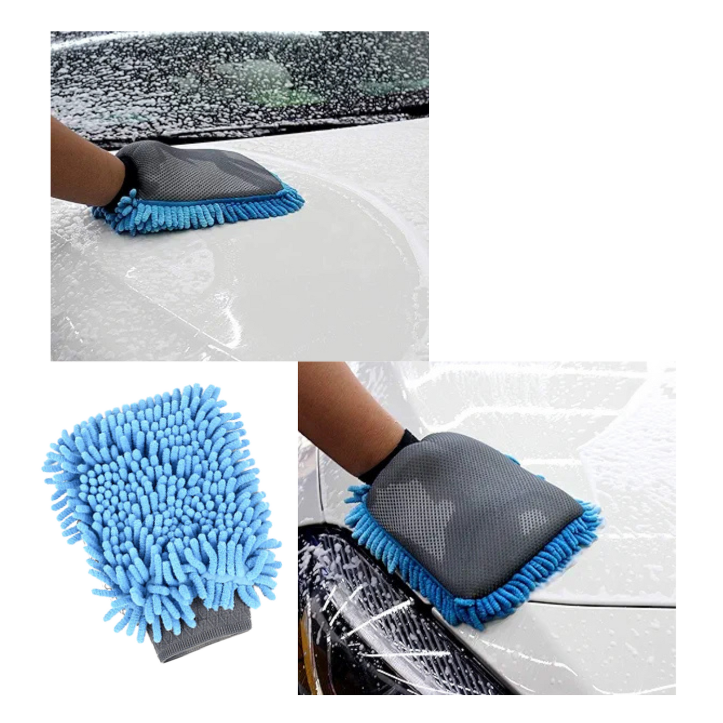 Guante de Lavado Microfibra Chenille Limpieza Multiuso hogar, auto, vidrio