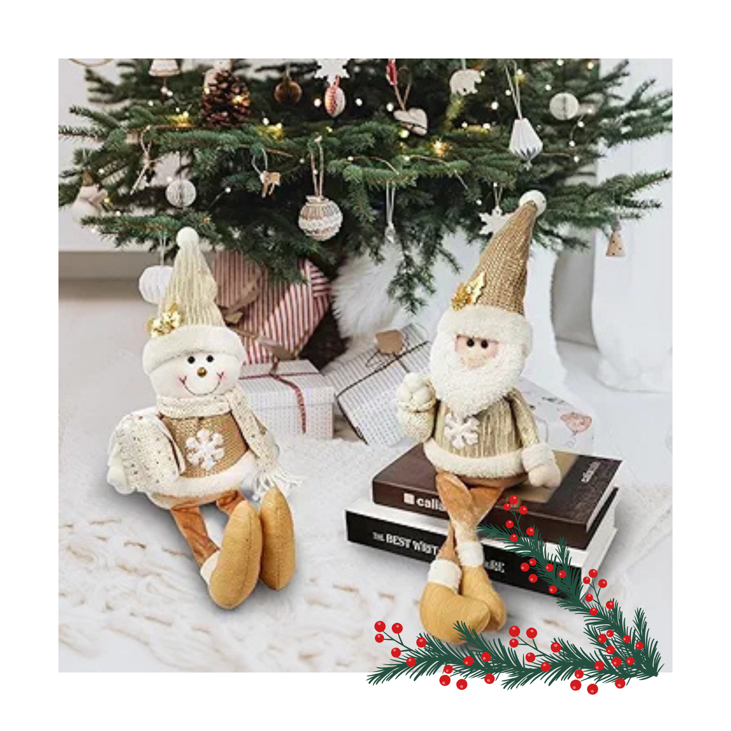 Muñecos Patas Largas Plegables Adornos Navideños 50cm