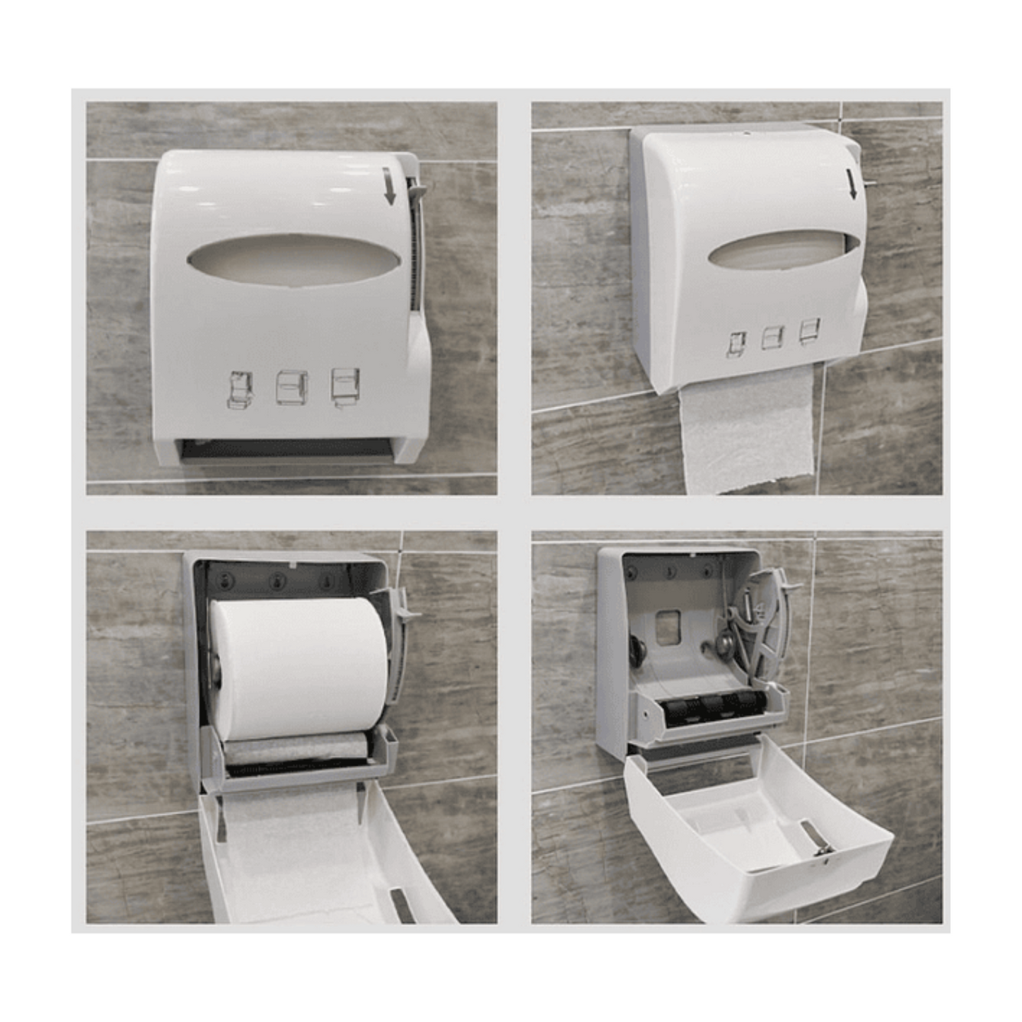 Dispensador Rollo Toalla Papel Industrial con Palanca y Llave de Seguridad