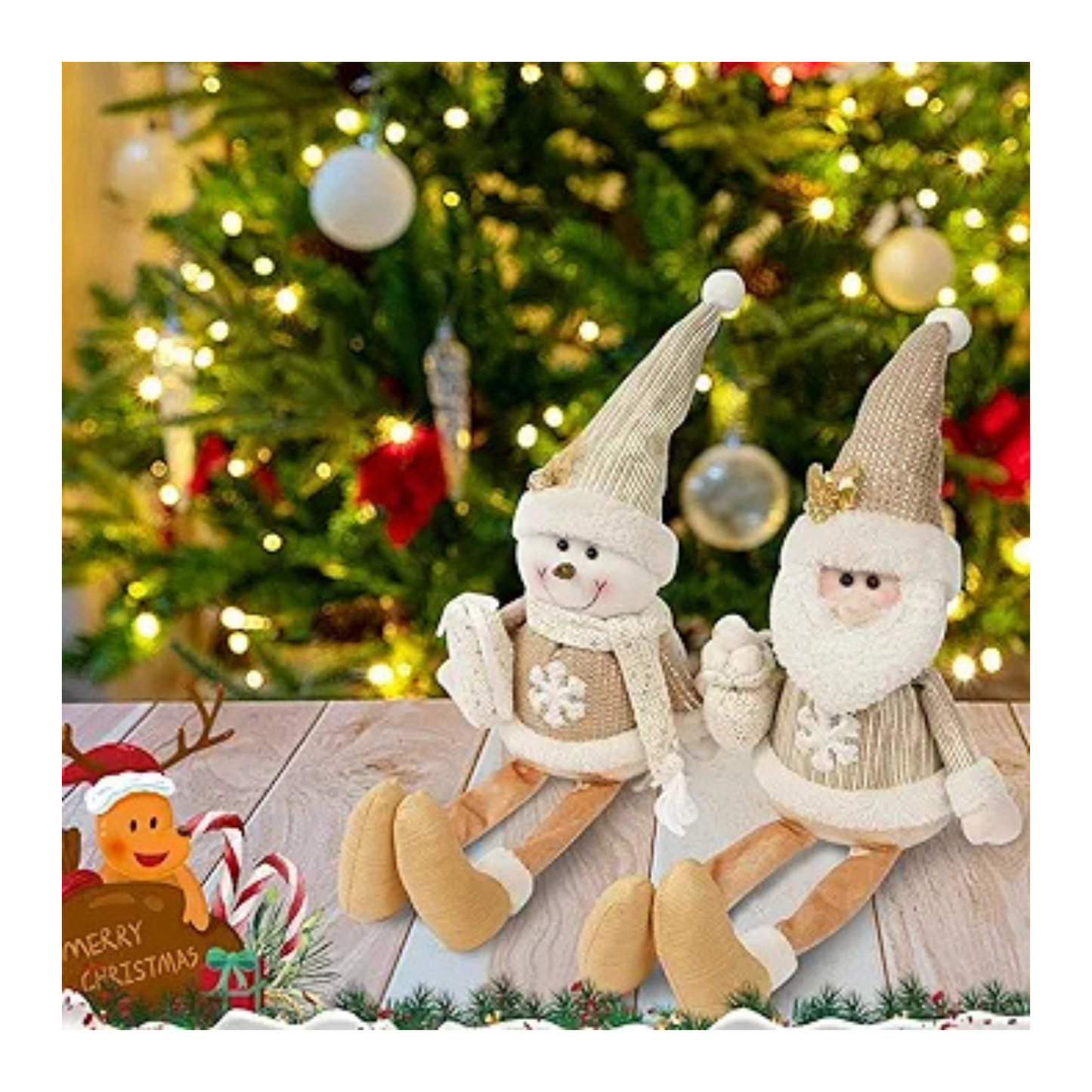 Muñecos Patas Largas Plegables Adornos Navideños 50cm