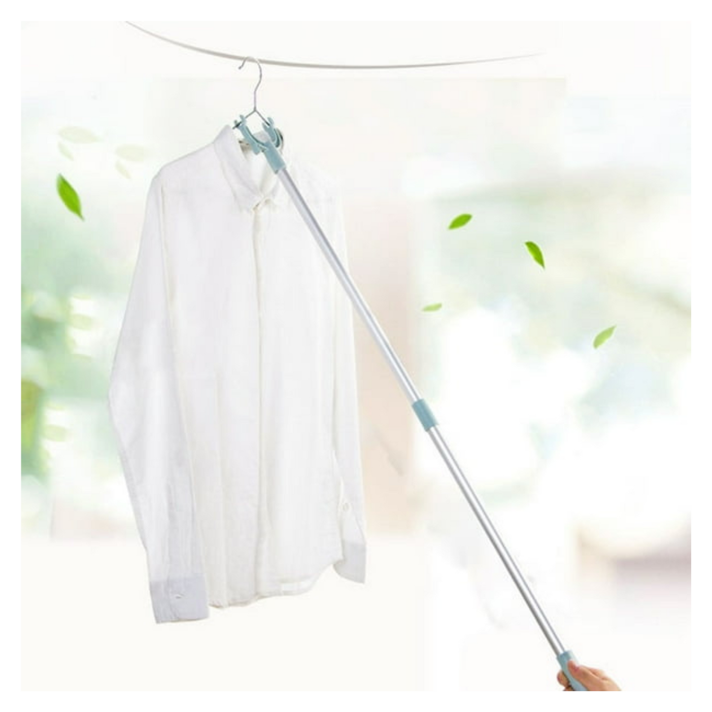 Palo Toma Perchas de Altura Pinza Recogedor Descolgador expandible de 77cm a 122cm