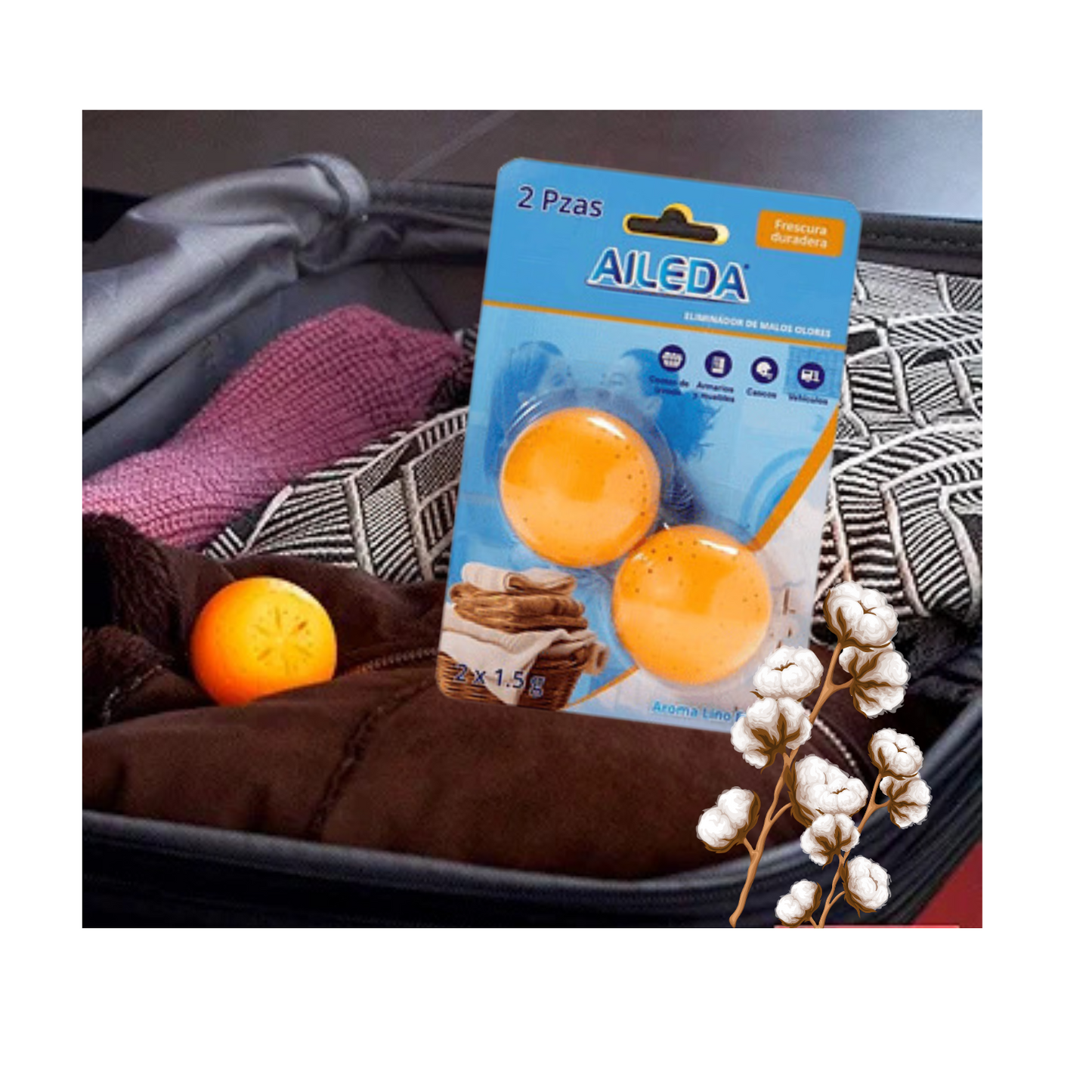 Aromatizador Eliminador de Olores de Zapatos - 2Und Lino Fresco 15g