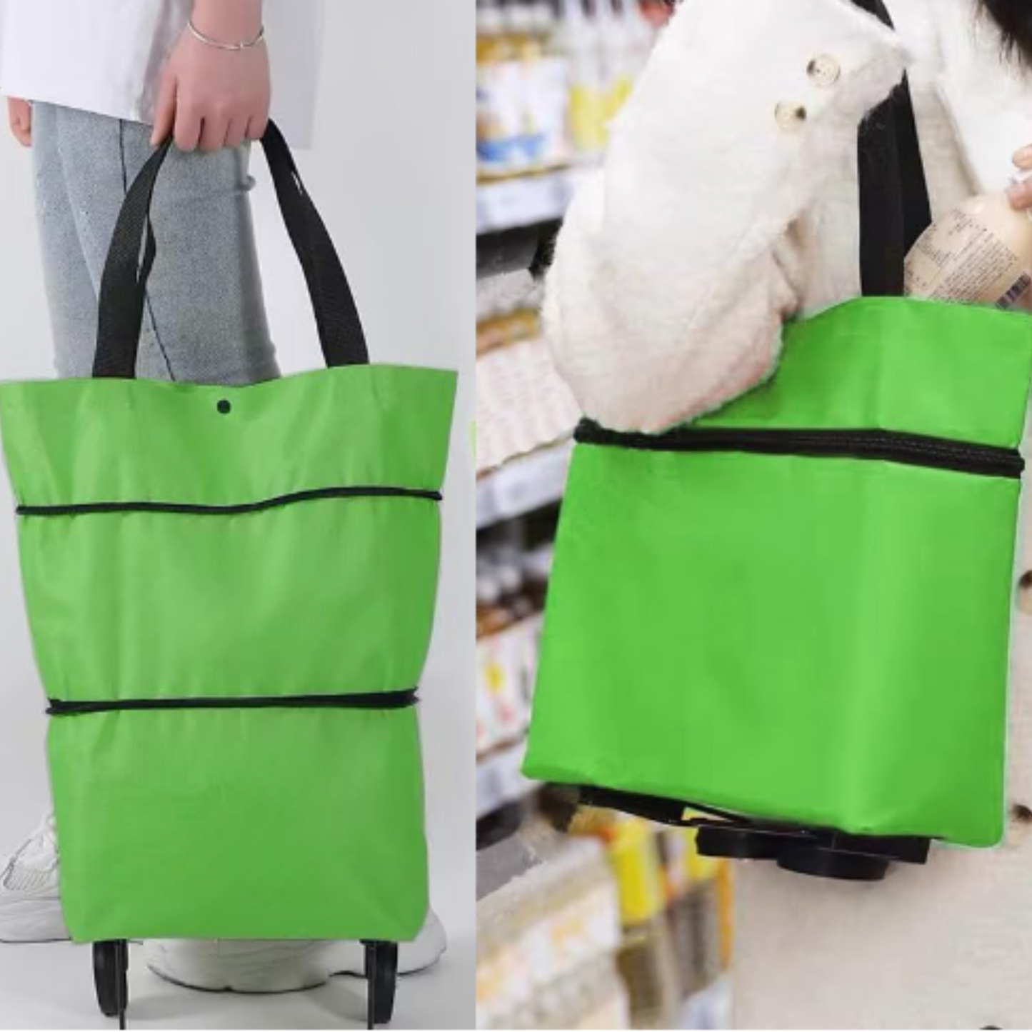 Bolsa carrito plegable compras con ruedas feria supermercado