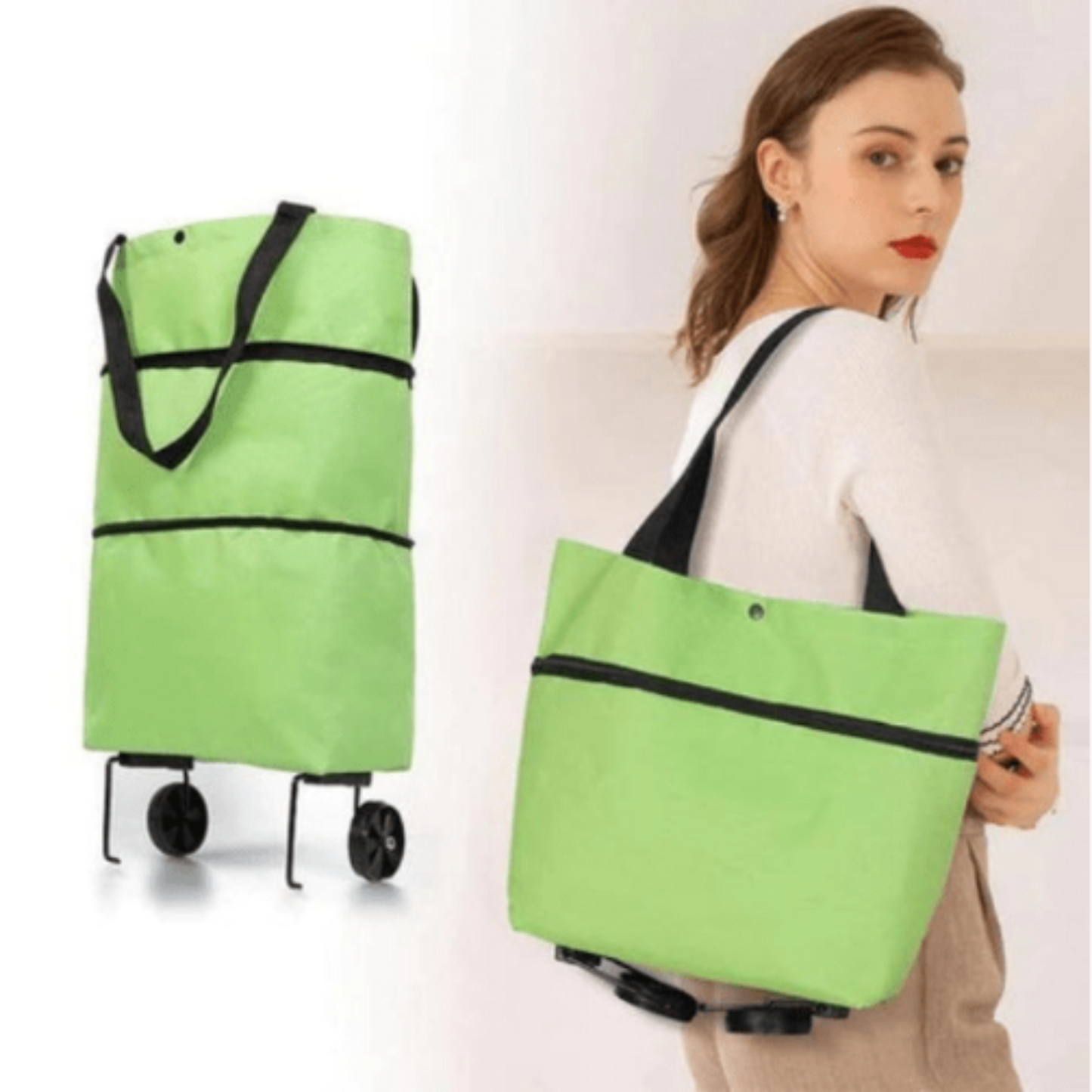 Bolsa carrito plegable compras con ruedas feria supermercado