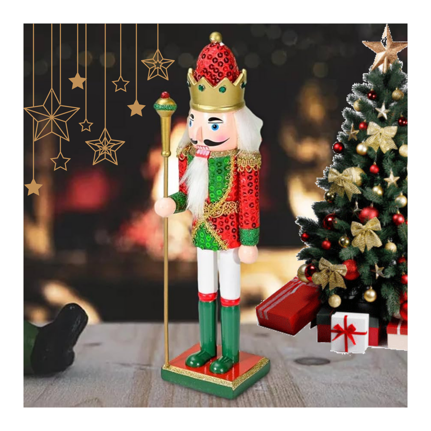 Cascanueses de Madera Adorno Decoración de Navidad 30cm