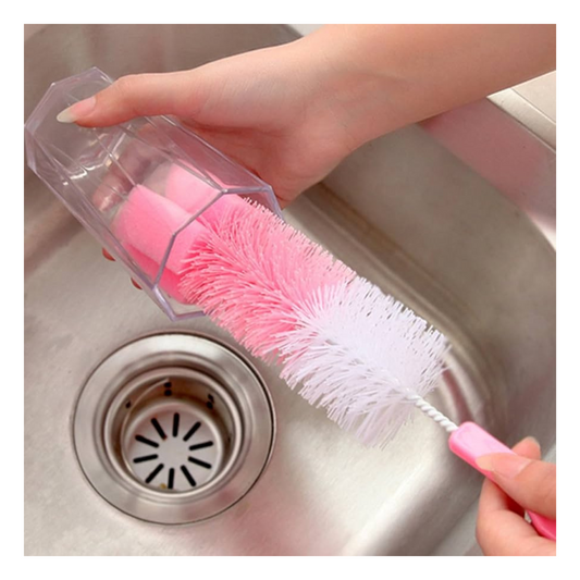 Set Cepillo Escobilla Limpia Botellas Teteros Mamaderas Tetinas 28.5x5.5cm