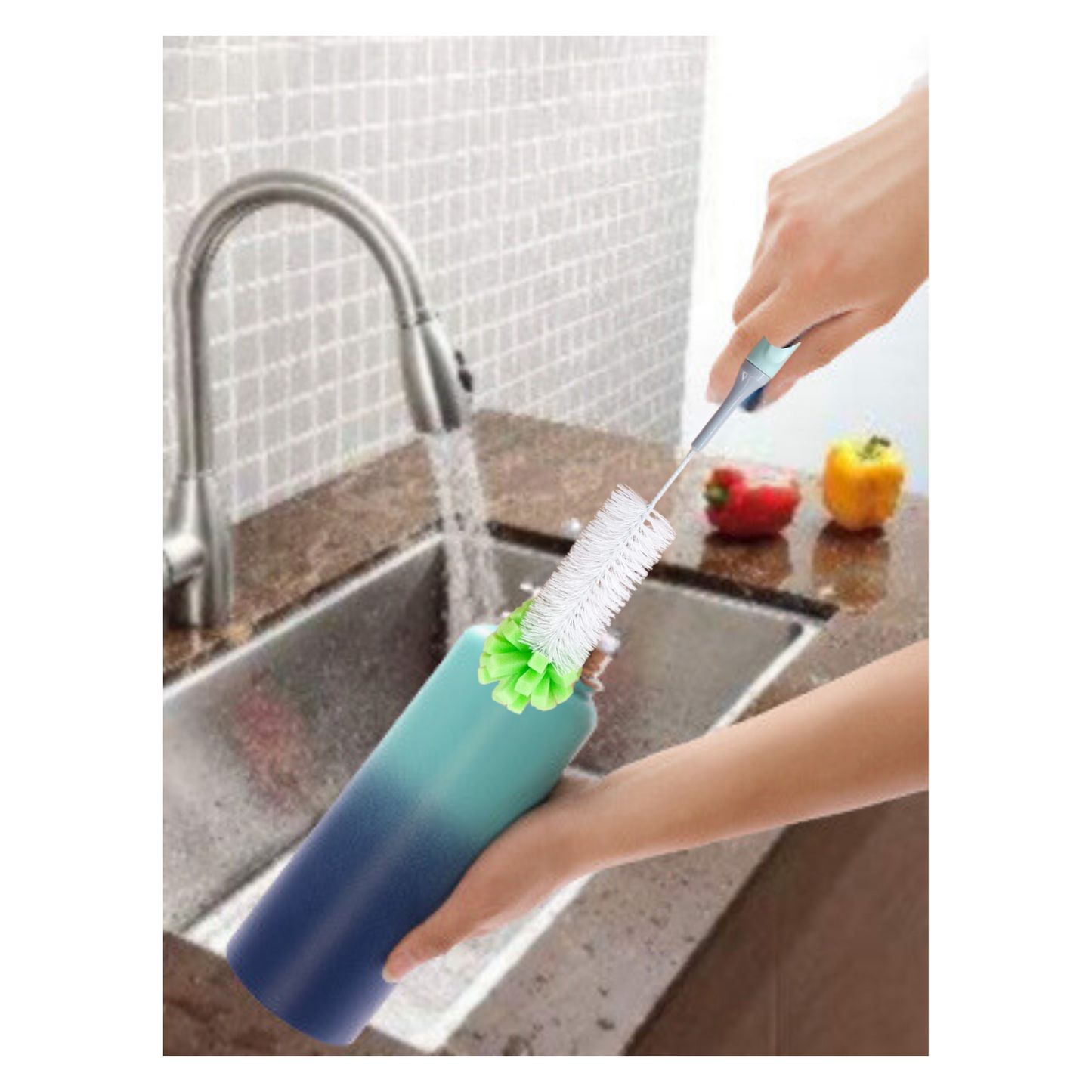 Cepillo Escobilla Limpia Botellas Teteros Mamaderas Tetinas 42x5cm