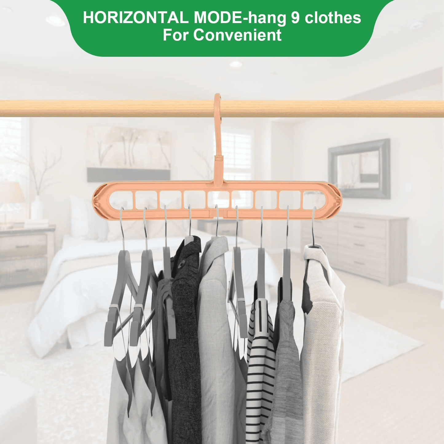 Colgador de ropa Perchero Mágico Giratorio de Plástico 9 EN 1