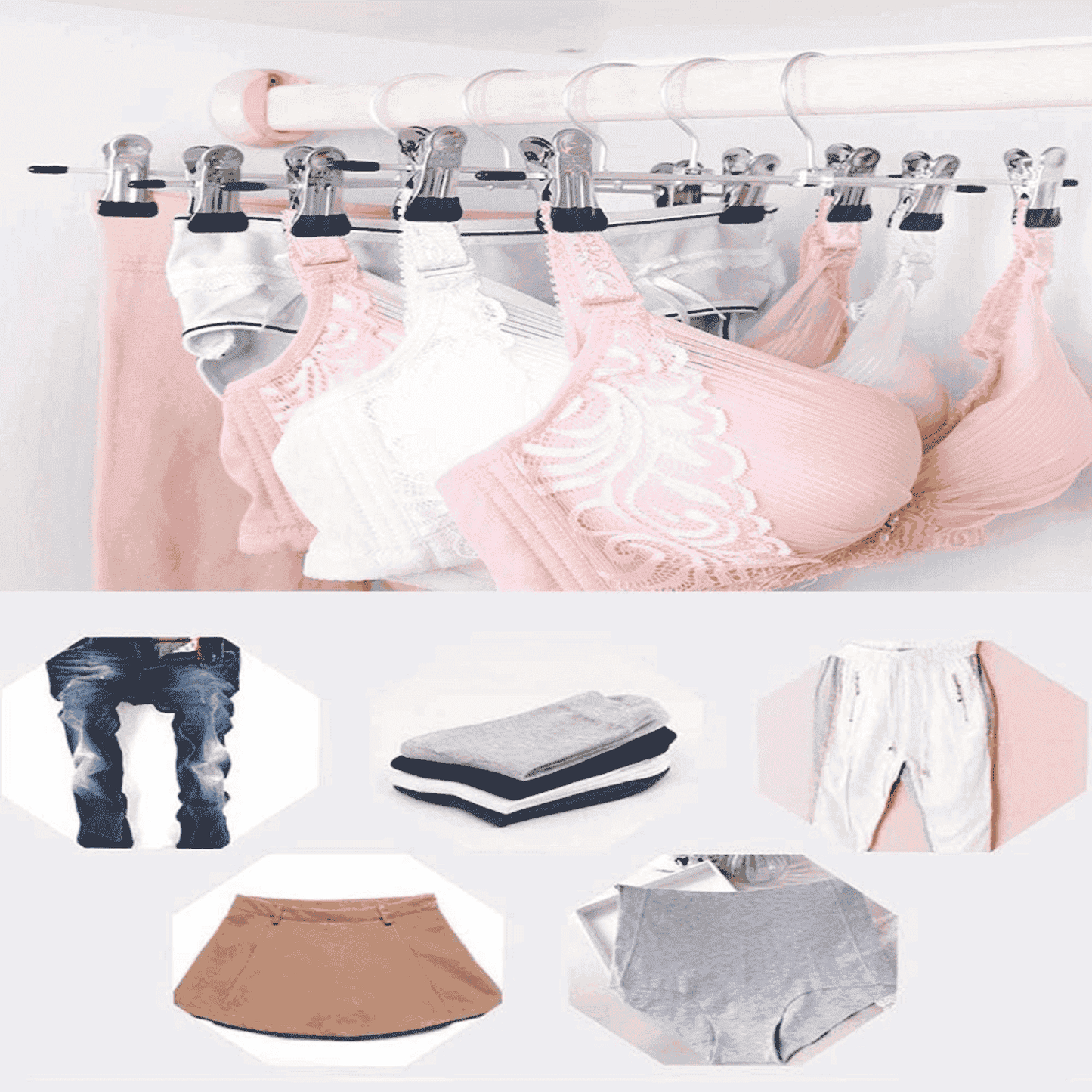 Colgadores Pantalón Metal Perritos pinza Niños Y Adulto