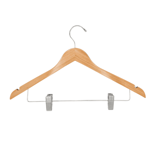 Colgador de ropa percha Pantalón Faldas Madera Con Perritos pinzas