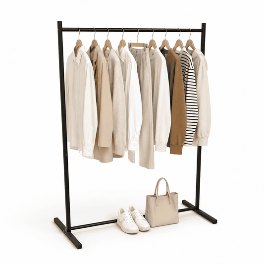 Perchero de ropa exhibidor cuadrado Ajustable Metal negro