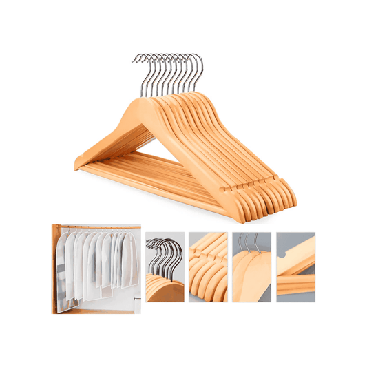 Colgador De ropa Madera para Pantalón y Poleras