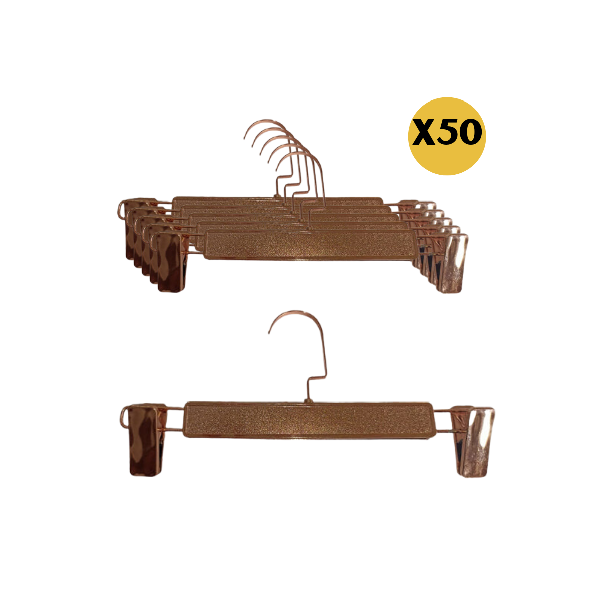 Colgadores de ropa con Pinzas Ajustables Plástico color Bronce