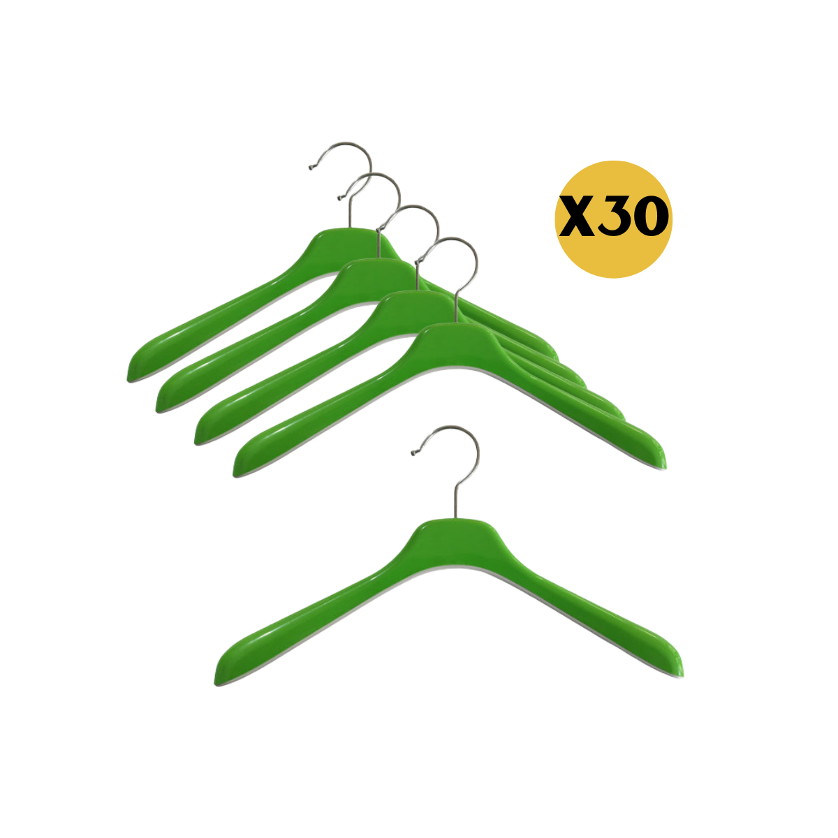 Colgadores de Plástico Verde Para Poleras