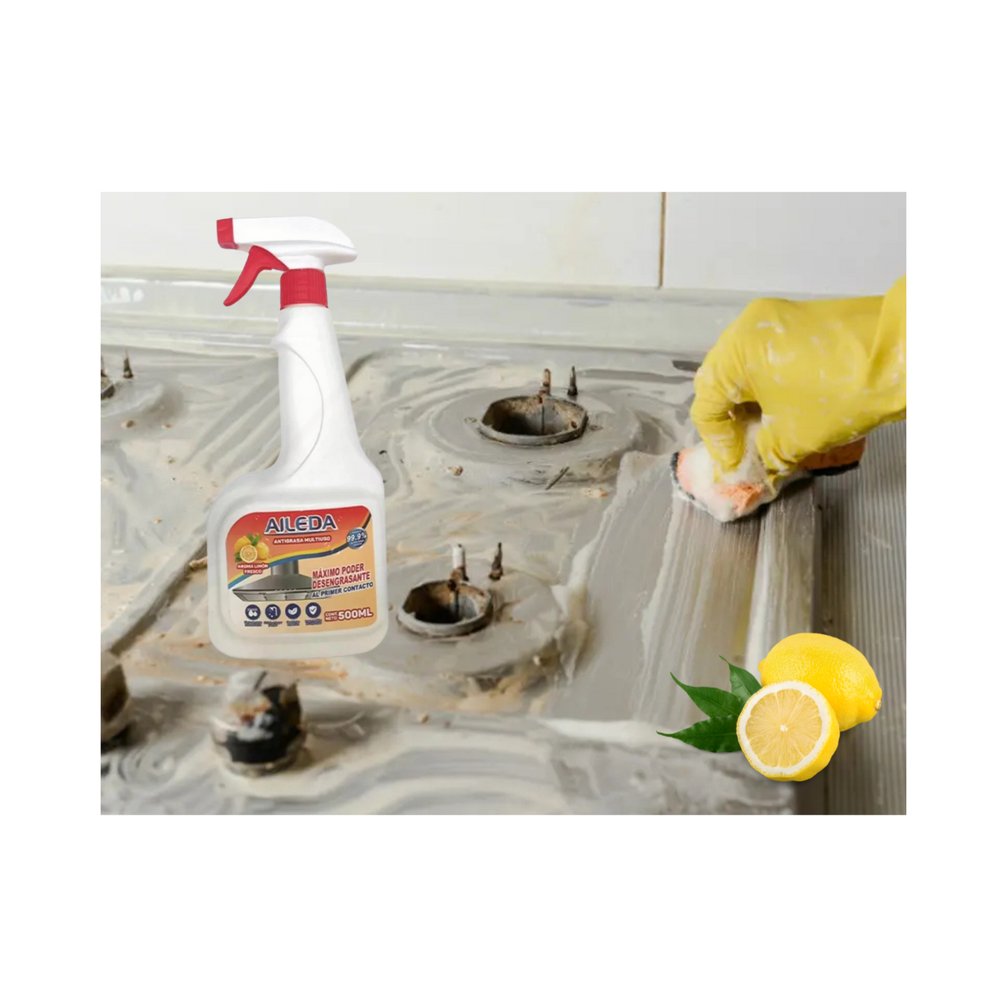 Limpiador Desengrasante Quitagrasa de Cocina 500ml Limón