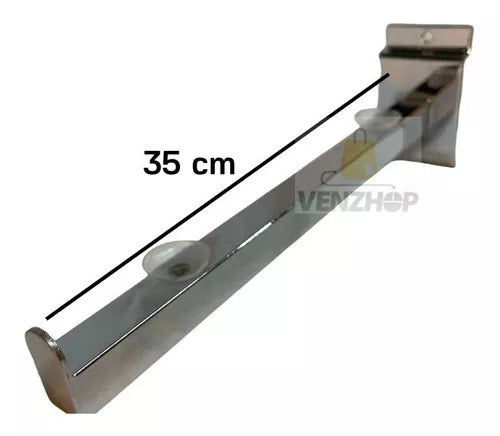 Gancho Soporte Panel - Riel 35 Cm Repisa de Vidrio