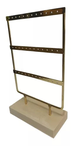 Pack Exhibidores Mostradores De Aros Y Colgantes Base Madera