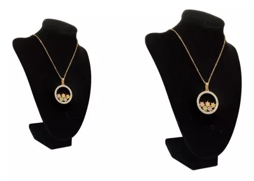 Pack de 2 Exhibidores para Collar Cadenas y Joyas Forrado de Gamuza de 30cm