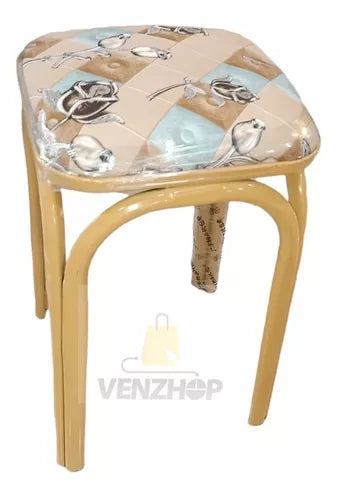 Piso Taburete De 4 Patas Con Figuras De Rosa