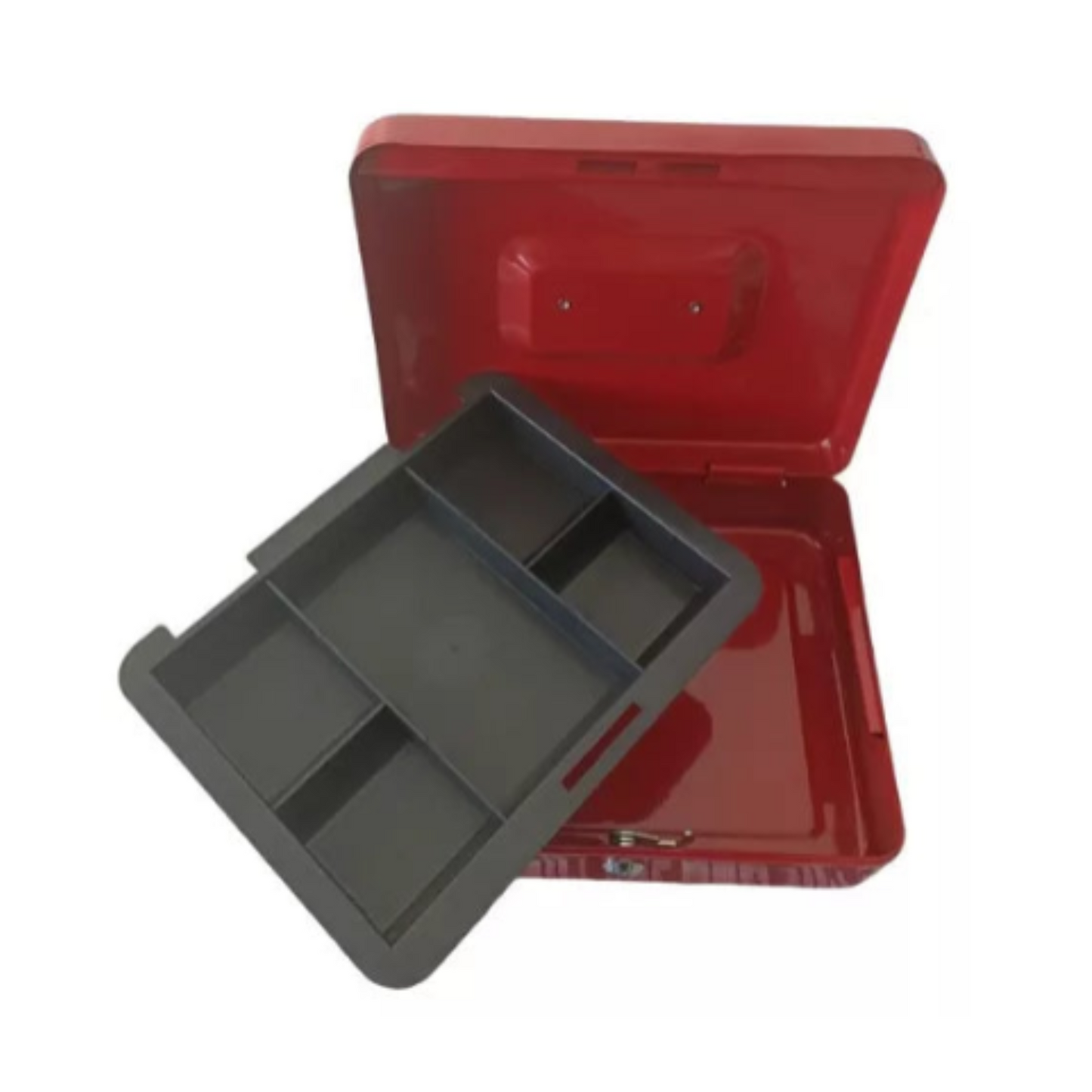 Caja de seguridad con llave Acero Metálica Portátil Bandeja Monedas