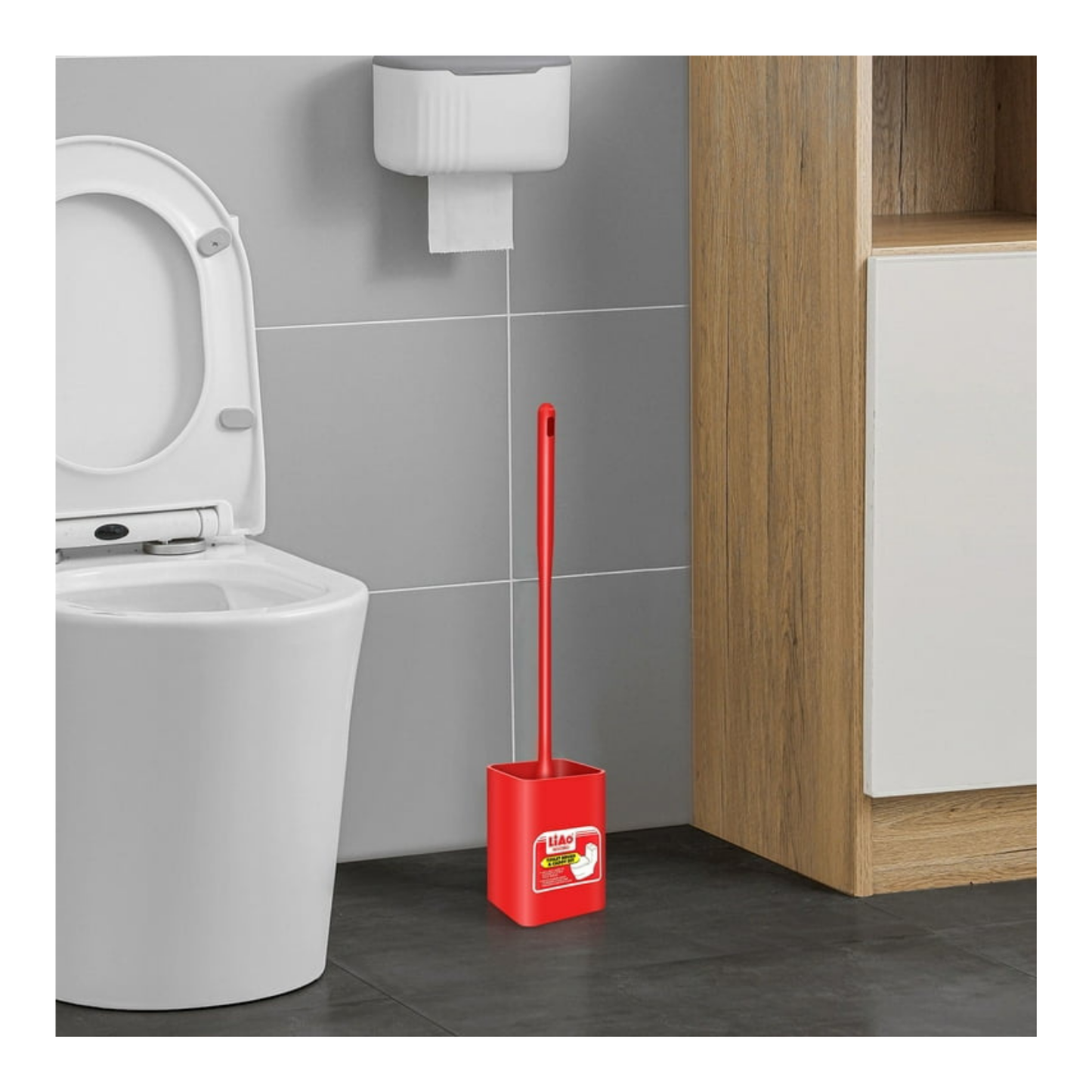 Escobilla Limpieza WC Soporte Base Cuadrado Cepillo Inodoro