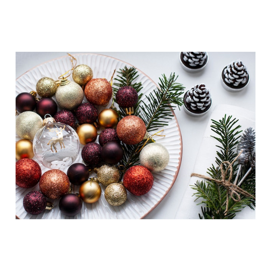 Set 8 Esferas Árbol de Navidad Bambalinas Decoracion Navideña 7cm