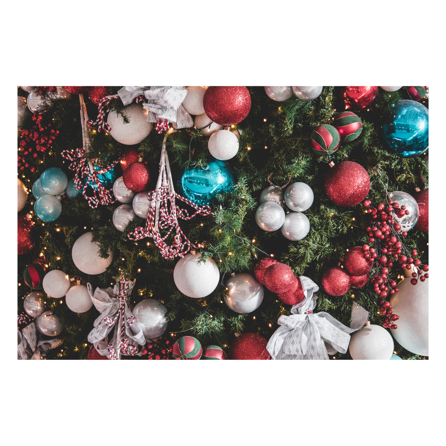 Set 8 Esferas Árbol de Navidad Bambalinas Decoracion Navideña 7cm