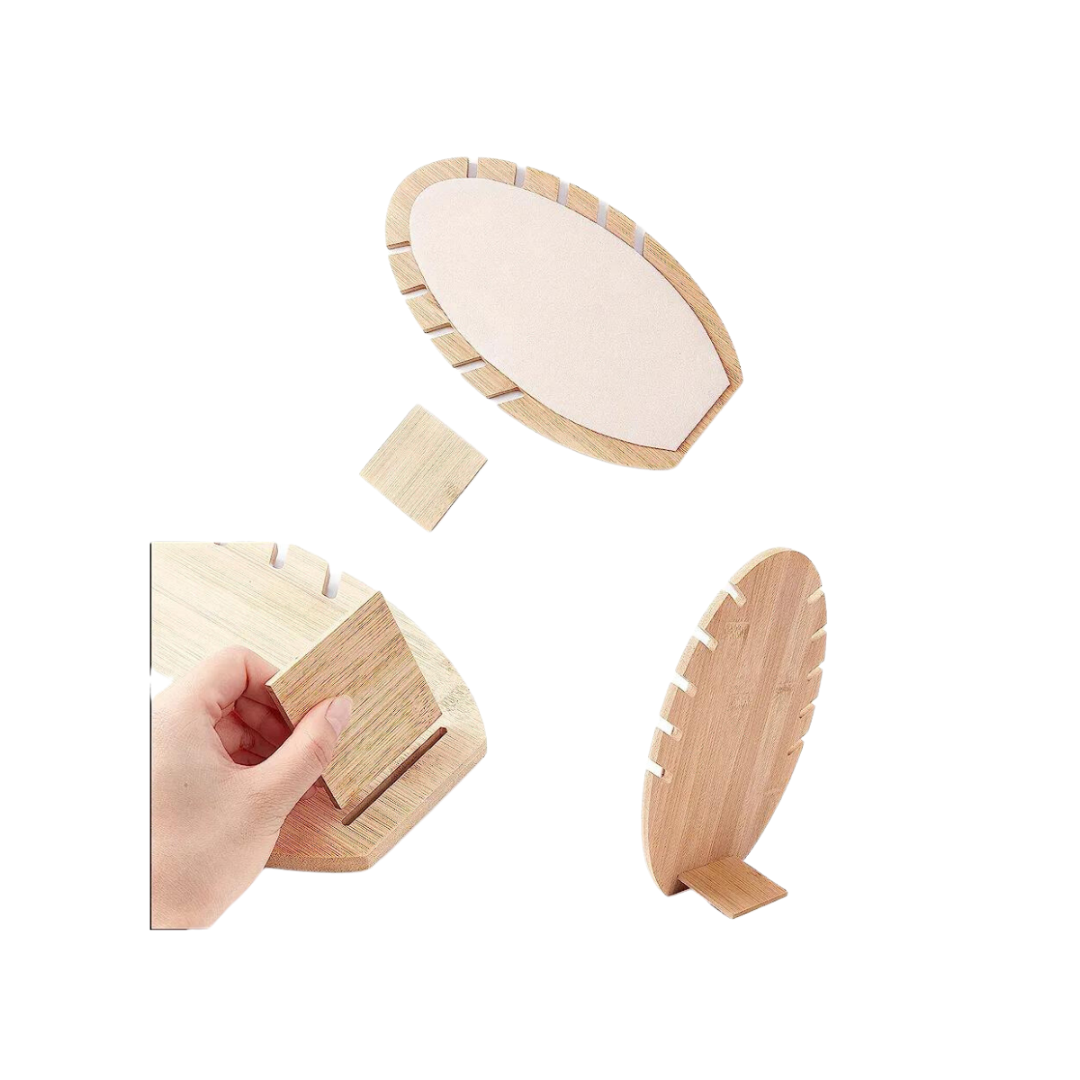 Exhibidor de Joyería De Madera Y Terciopelo Venzhop