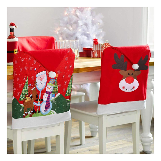 Fundas Cubre Sillas Decorativas Navideñas Gorro Viejo Pascuero
