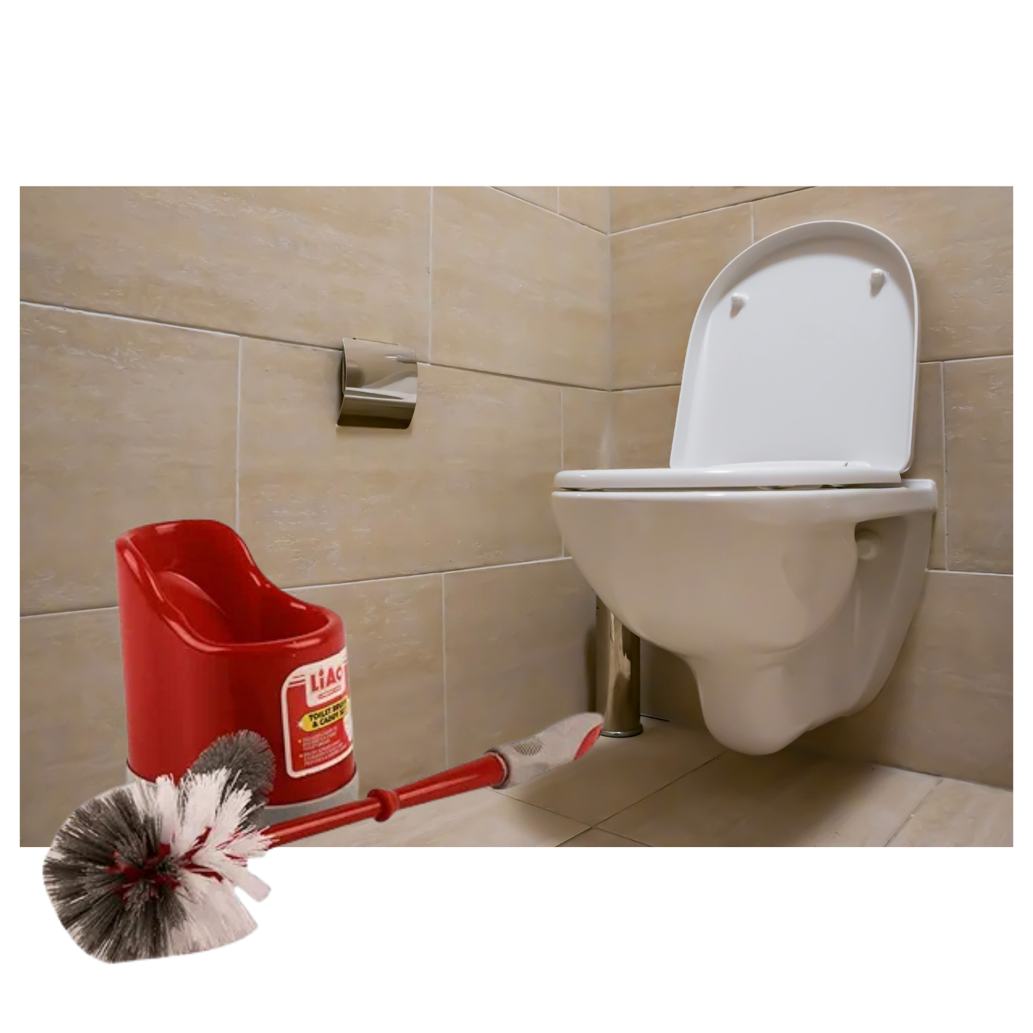 Escobilla con Doble Cerda Cepillo Angular para Inodoro W.C