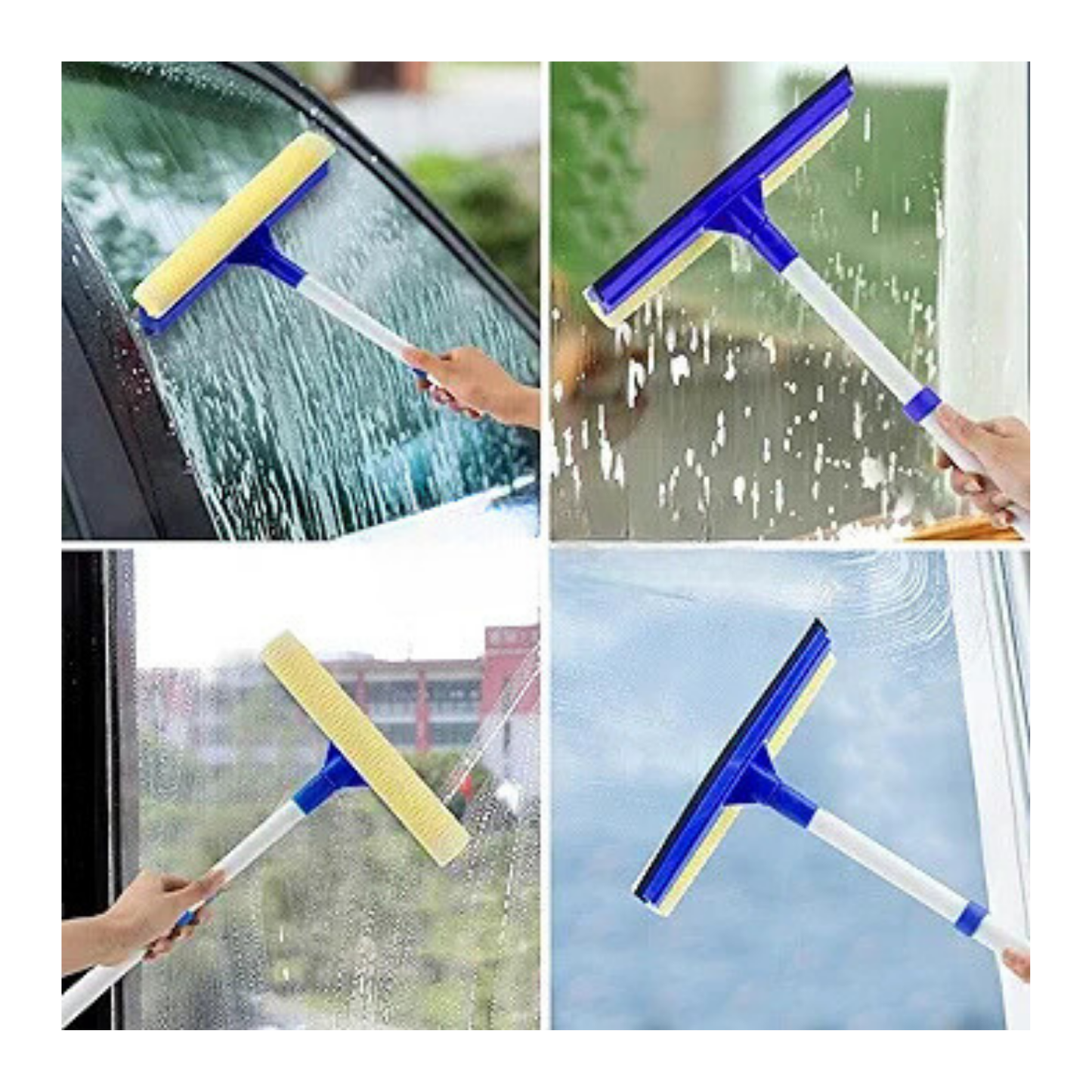 Plumilla Limpiador Secador de Ventana con Barra Extensible de 45cm a 75cm x20cm