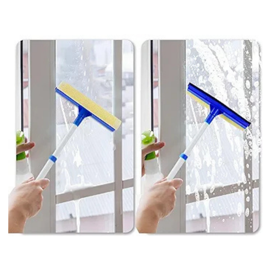 Plumilla Limpiador Secador de Ventana con Barra Extensible de 45cm a 75cm x20cm