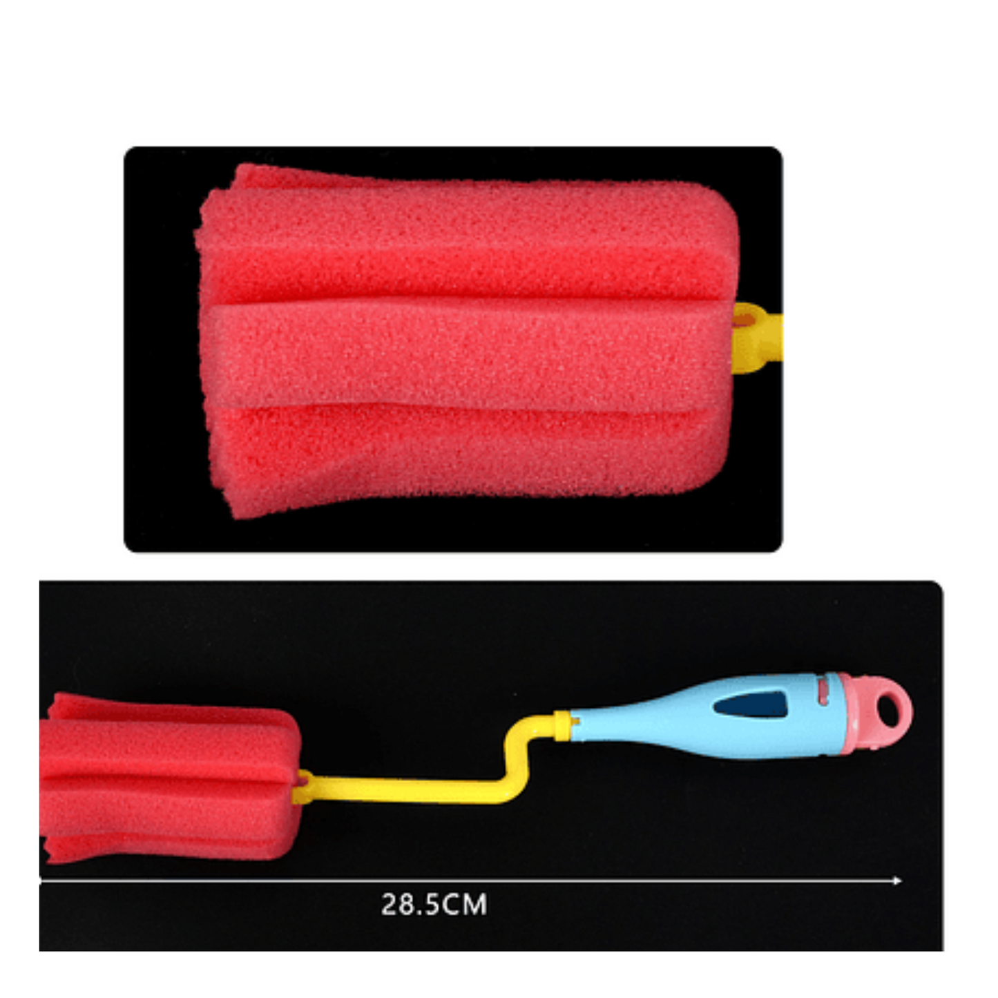 Cepillo Limpia Botella Biberones Mamilas con Espuma Giratoria 5.5x28.5cm