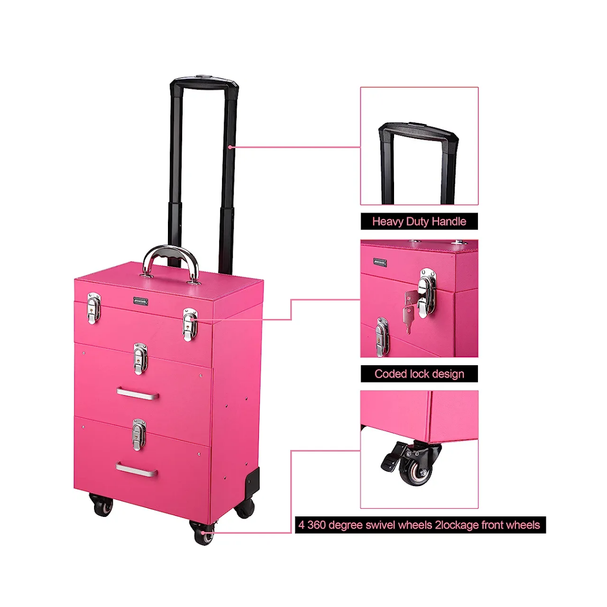 Maleta de Maquillaje Profesional Manicure Multiuso Tipo Tabby