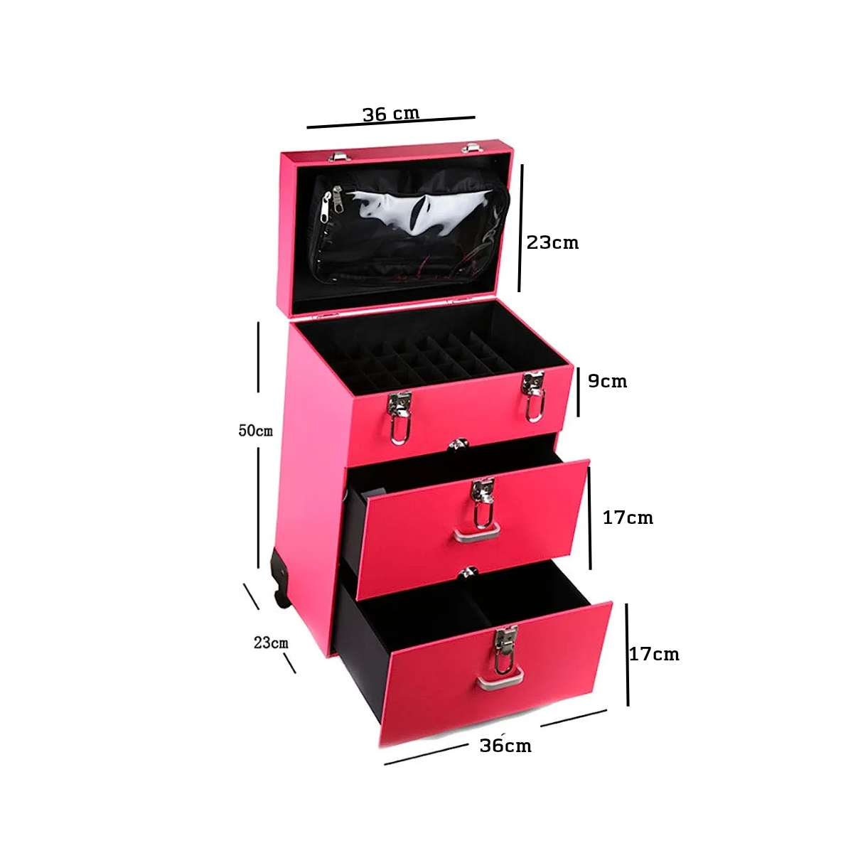 Maleta de Maquillaje Profesional Manicure Multiuso Tipo Tabby