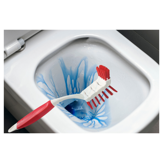 Escobilla Limpieza de Baños Doble Cepillo para Inodoro WC 26.5cm