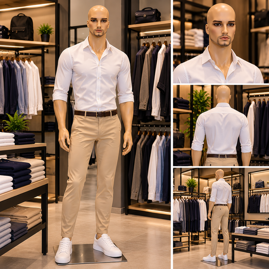 Maniquí de Hombre Cuerpo Completo Color Piel con Barba