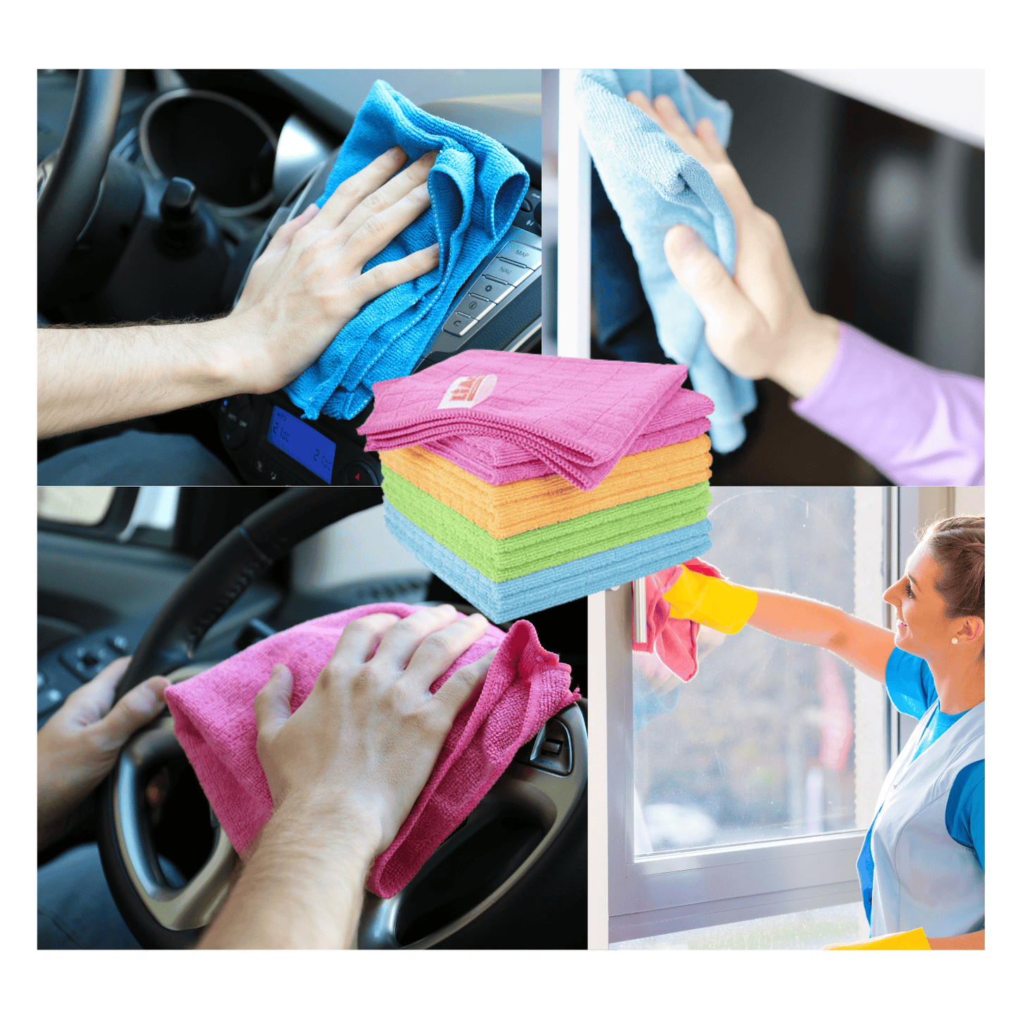 Paño Microfibra Limpieza Multiusos Casa Auto 12 Piezas