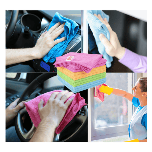 Paño Microfibra Limpieza Multiusos Casa Auto 12 Piezas