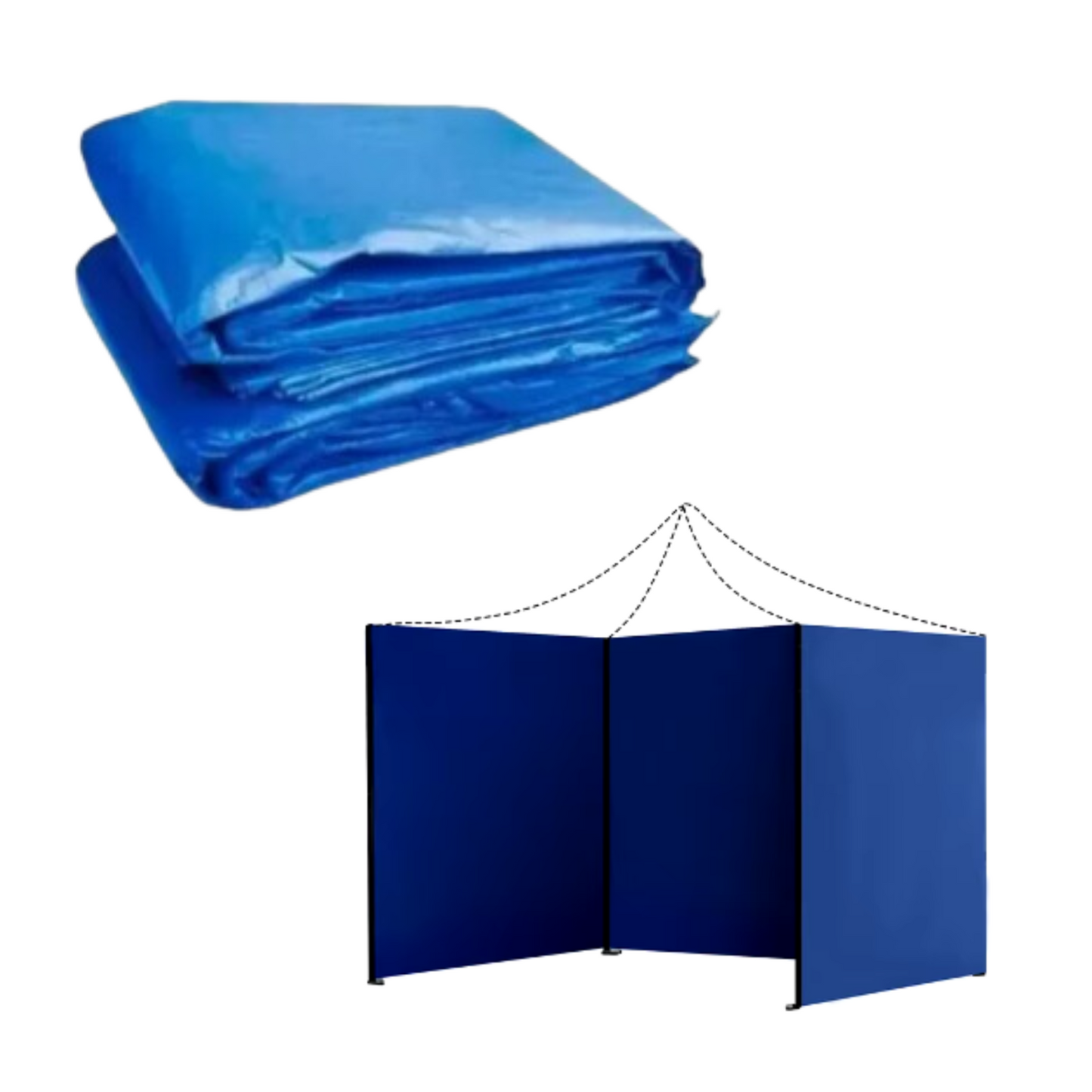 Paredes fundas laterales para toldo 3x3 impermeable azul