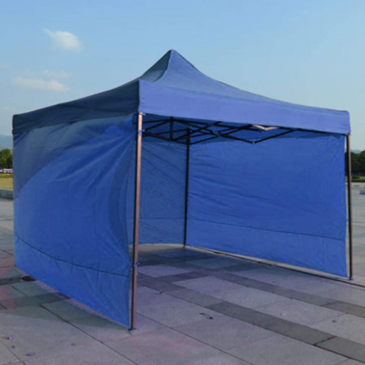 Toldo plegable 3x3 con paredes azul impermeable