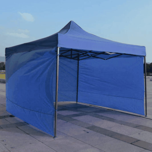 Toldo plegable 3x3 con paredes azul impermeable